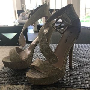 Bebe gold sparkly heels